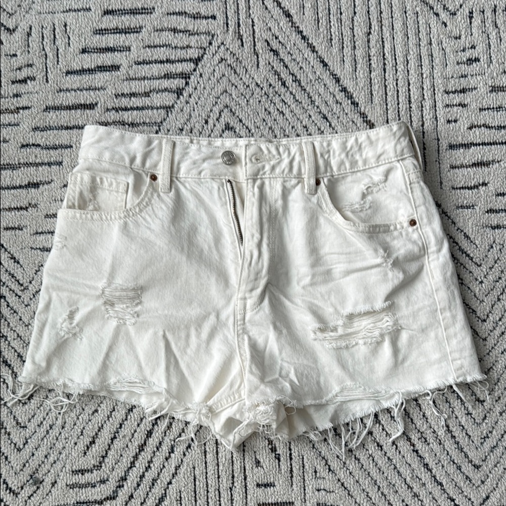 PacSun White Distressed Jean Shorts